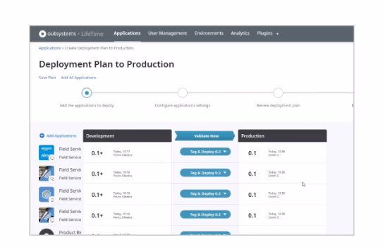 outsystems lifetime deployment plan to production