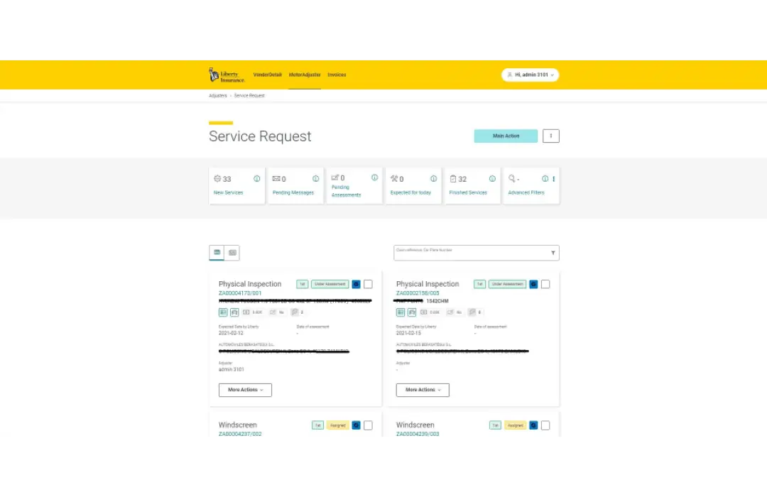 liberty insurance service request portal